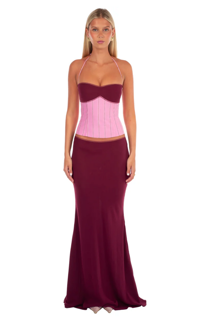 Angelina Corset & Maxi Skirt - Sangria