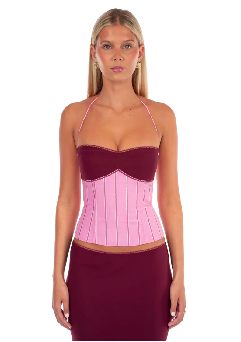 Angelina Corset & Maxi Skirt - Sangria