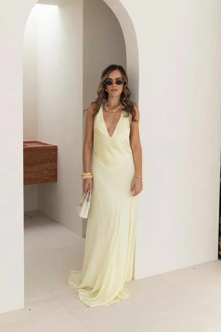 Jaz Hand V-Neck Maxi Dress Butter